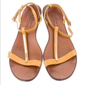 Salvatore Ferragamo Embellished T-Strap Sandals